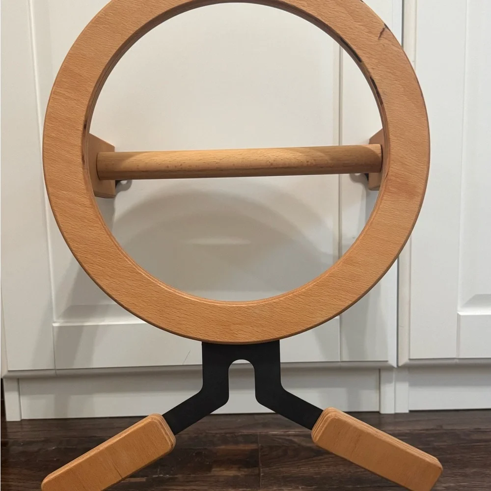 Solid wood valet stand, wall coat rack. Like New.